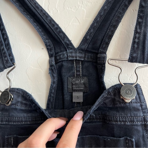 Citizens of Humanity Quincy Overalls Black Surrender Distressed Small - Picture 8 of 11